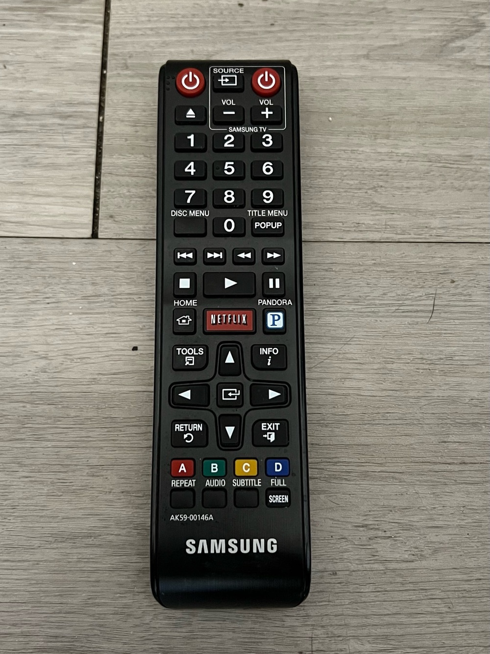Samsung Black Remote Control with Color Function Keys AK59-00146A